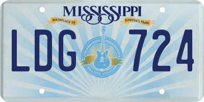MS license plate LDG724