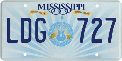 MS license plate LDG727