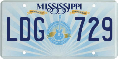 MS license plate LDG729