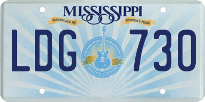 MS license plate LDG730