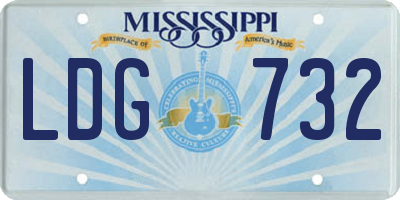 MS license plate LDG732