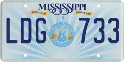 MS license plate LDG733