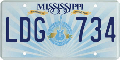 MS license plate LDG734