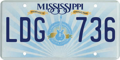 MS license plate LDG736