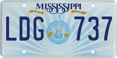 MS license plate LDG737