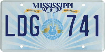 MS license plate LDG741