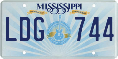 MS license plate LDG744