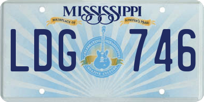 MS license plate LDG746