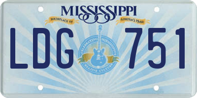 MS license plate LDG751