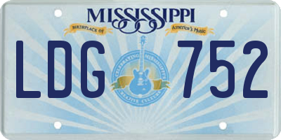 MS license plate LDG752