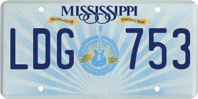 MS license plate LDG753