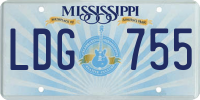 MS license plate LDG755