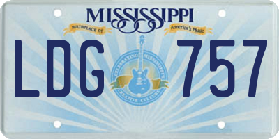 MS license plate LDG757