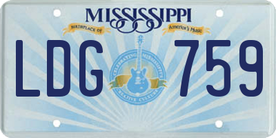 MS license plate LDG759