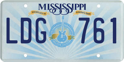 MS license plate LDG761