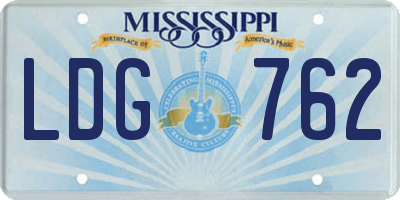 MS license plate LDG762