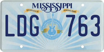 MS license plate LDG763