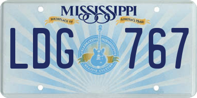 MS license plate LDG767