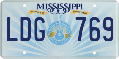 MS license plate LDG769