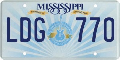 MS license plate LDG770