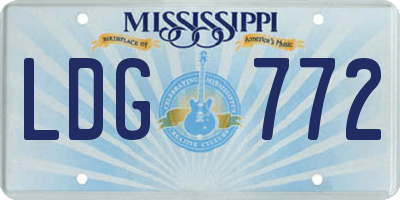 MS license plate LDG772
