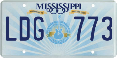 MS license plate LDG773
