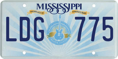 MS license plate LDG775