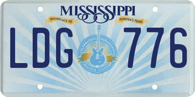 MS license plate LDG776