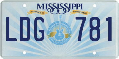 MS license plate LDG781