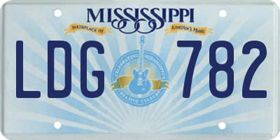 MS license plate LDG782