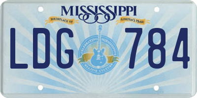 MS license plate LDG784