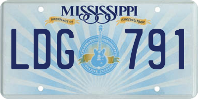 MS license plate LDG791