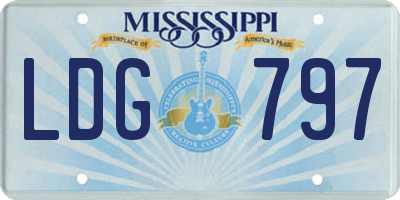MS license plate LDG797