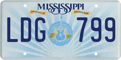 MS license plate LDG799