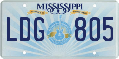 MS license plate LDG805