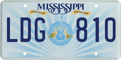 MS license plate LDG810