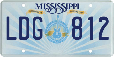 MS license plate LDG812