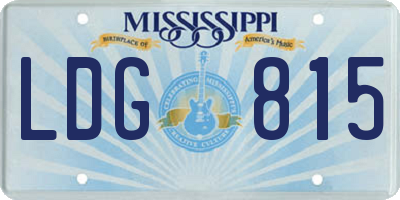 MS license plate LDG815