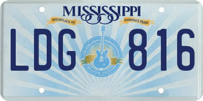 MS license plate LDG816