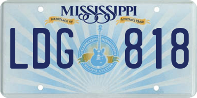 MS license plate LDG818