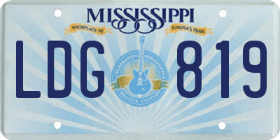 MS license plate LDG819