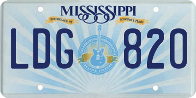 MS license plate LDG820