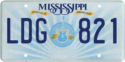 MS license plate LDG821