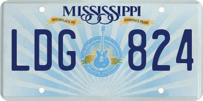 MS license plate LDG824