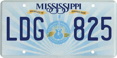 MS license plate LDG825
