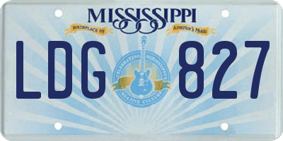 MS license plate LDG827
