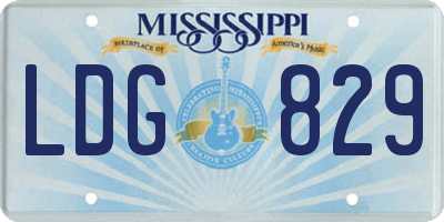 MS license plate LDG829