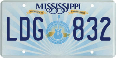 MS license plate LDG832