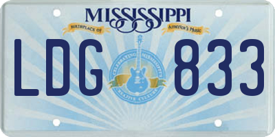 MS license plate LDG833