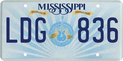 MS license plate LDG836
